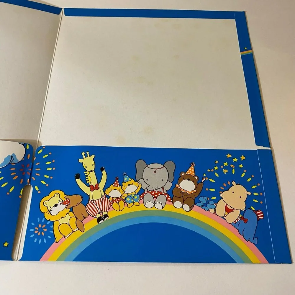 Vintage Sanrio Folder 1983 Rainbow Circus Pocket Portfolio